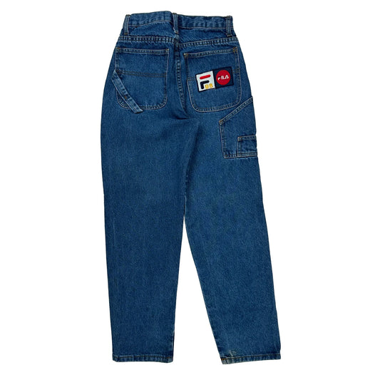 Fila Graphic Jeans - 23W UK 4 Blue Cotton