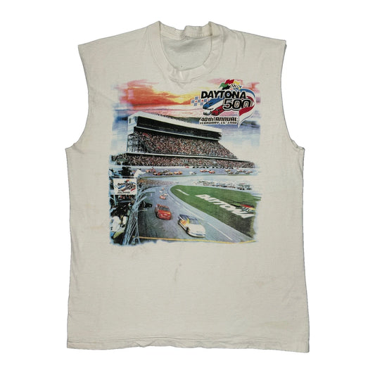 Daytona 500 Nascar Nascar T-Shirt - Large White Cotton