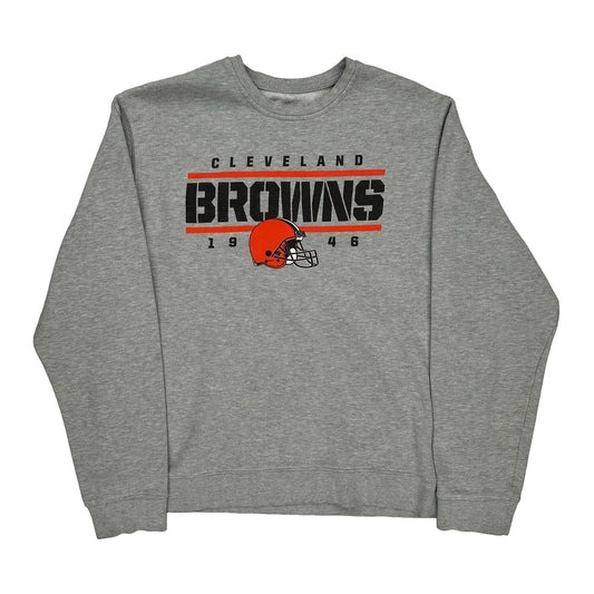 Cleveland Browns Nfl Sweatshirt - Large Grey Cotton Blend