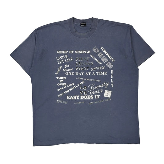 Motivational Quotes Fruit Of The Loom Single Stitch T-Shirt - 2XL Blue Cotton Blend