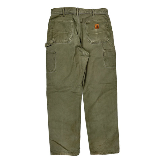 Carhartt Carpenter Trousers - 34W 32L Green Cotton