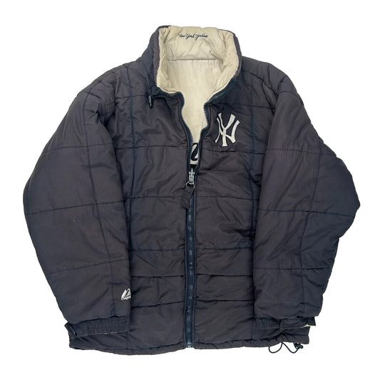 New York Yankees Majestic Reversible Puffer - XL Navy Polyester