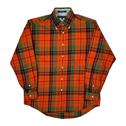 Tommy Hilfiger Checked Shirt - Medium Orange Cotton