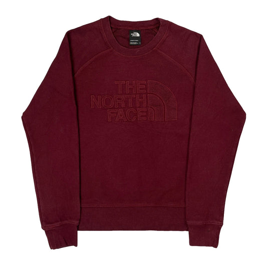 Vintage The North Face Sweatshirt - Medium Burgundy Cotton