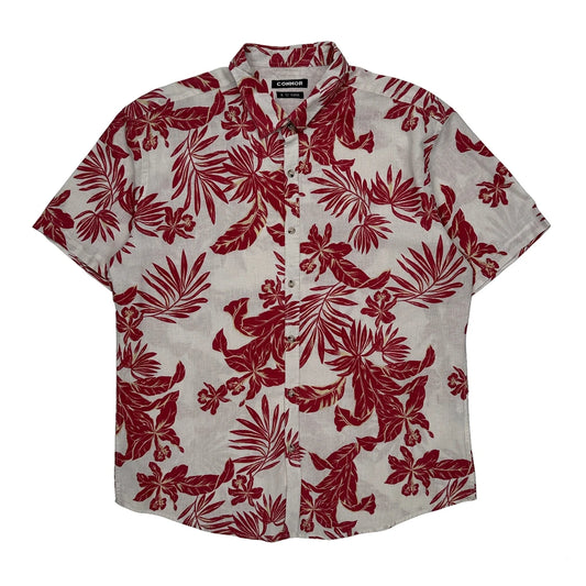 Connor Floral Hawaiian Shirt - XL Red Linen