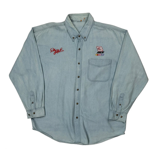 Dale Earnhardt Nascar Denim Shirt - XL Light Wash Cotton