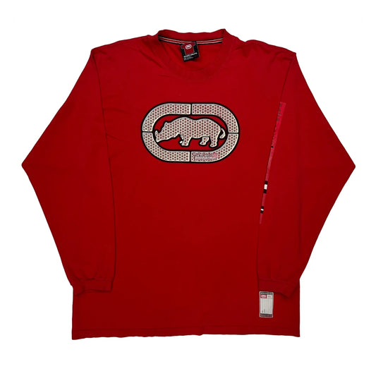 Vintage Limited Edition Ecko Unltd Graphic Long Sleeve T-Shirt - XL Red Cotton