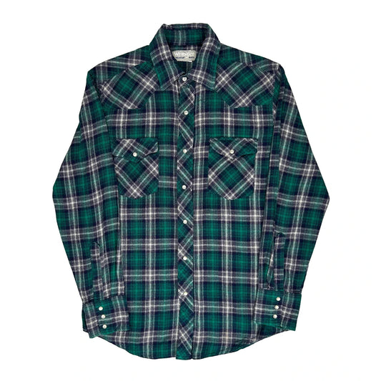 Wrangler Checked Flannel Shirt - Medium Green Cotton