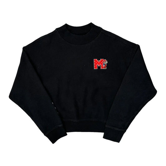Super Mario Bros Champion Graphic Sweatshirt - Large Black Cotton Blend