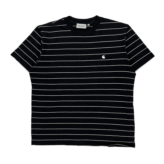 Carhartt Striped T-Shirt - Large Black Cotton