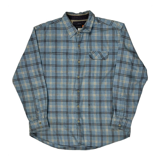 Vintage Quiksilver Checked Flannel Shirt - XL Blue Cotton