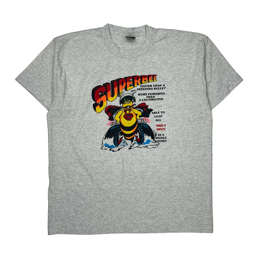 Superbee Fruit Of The Loom Single Stitch T-Shirt - XL Grey Cotton Blend