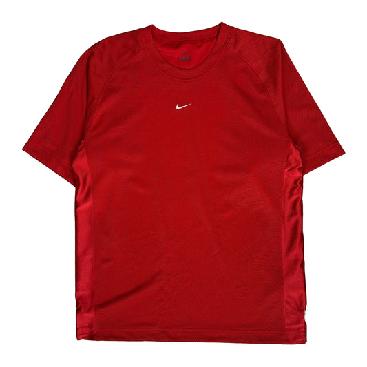 Nike T-Shirt - Medium Red Polyester
