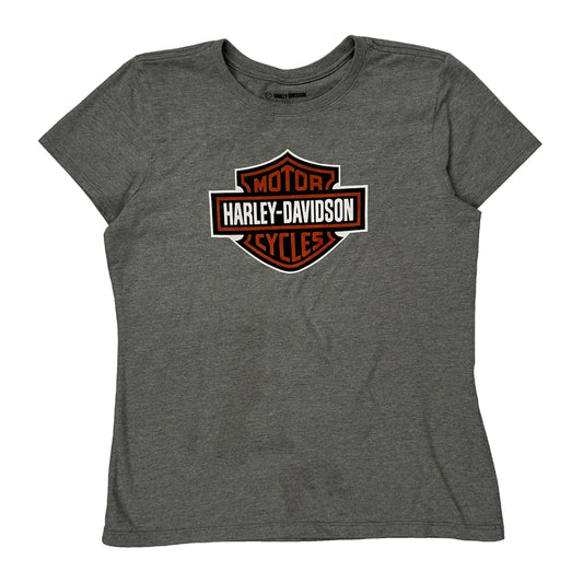 Vintage Harley Davidson Graphic T-Shirt - Medium Grey Cotton