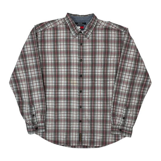 Tommy Jeans Checked Shirt - XL Grey Cotton
