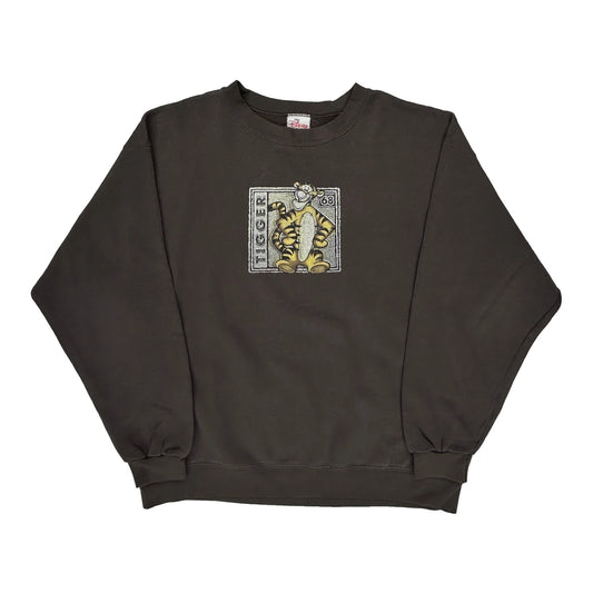 Tigger Character Disney Cartoon Sweatshirt - XL Brown Cotton