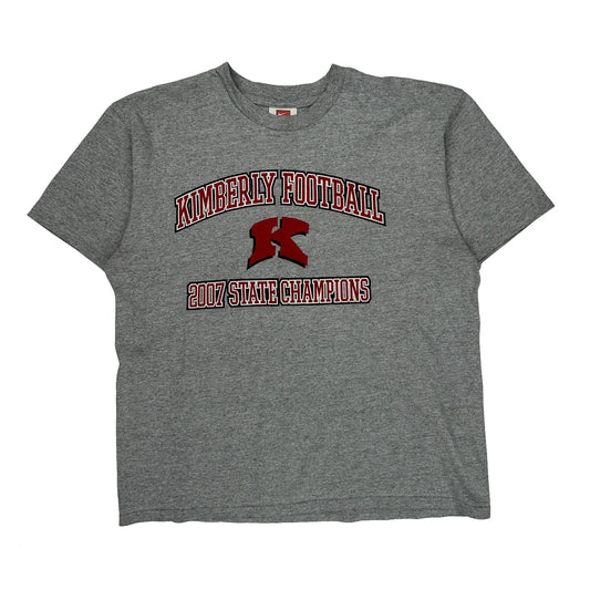 Vintage Kimberly Football Nike Graphic T-Shirt - Medium Gray Cotton