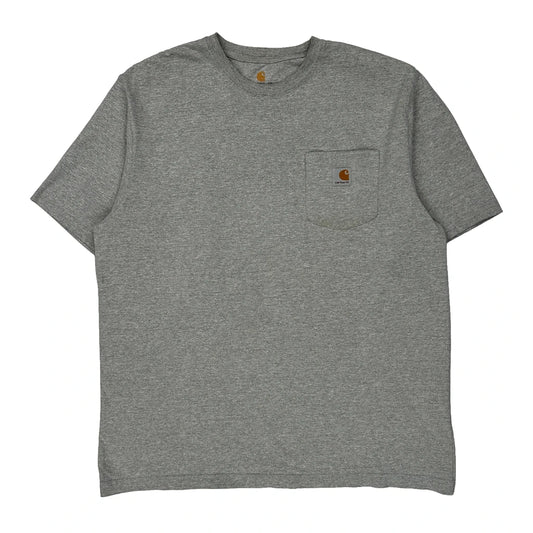 Carhartt T-Shirt - Large Gray Cotton Blend