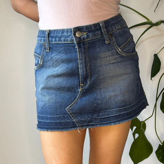 Vintage blue Zu Elements Denim Skirt - womens 36" waist