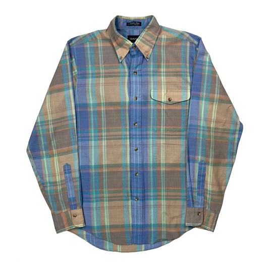 Vintage Foxhunt Plaid Gant Checked Shirt - Medium Multicoloured Cotton Blend