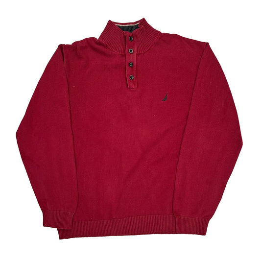 Nautica 1/4 Zip - Large Red Cotton