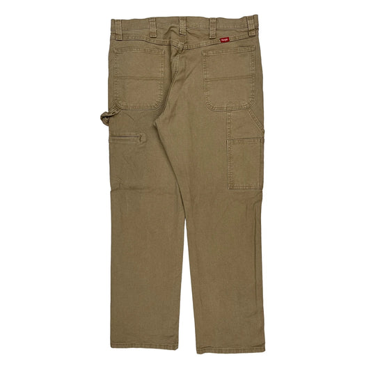 Wrangler Carpenter Trousers - 36W 32L Khaki Cotton