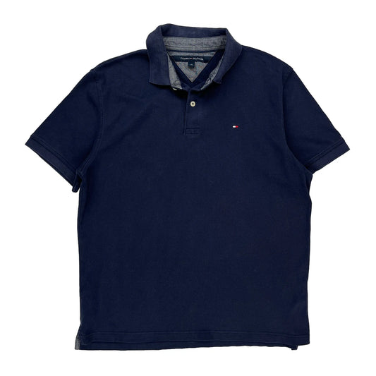 Tommy Hilfiger Polo Shirt - Large Navy Cotton