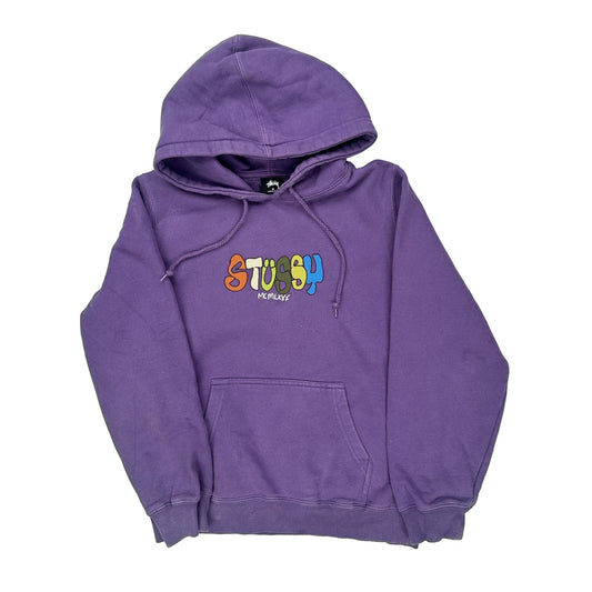 Stussy Graphic Hoodie - Medium Purple Cotton
