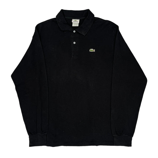 Lacoste Long Sleeve Polo Shirt - XL Black Cotton