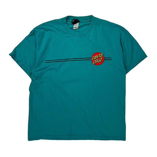 Santa Cruz Graphic T-Shirt - Large Green Cotton