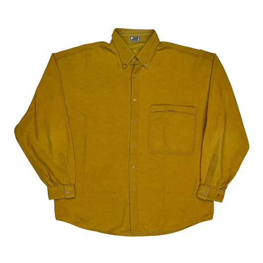 Vintage Gianni Versace Corduroy Shirt - XL Yellow Cotton