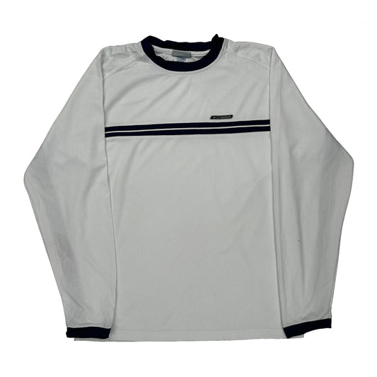 Reebok Striped Long Sleeve T-Shirt - Large Black Polyester