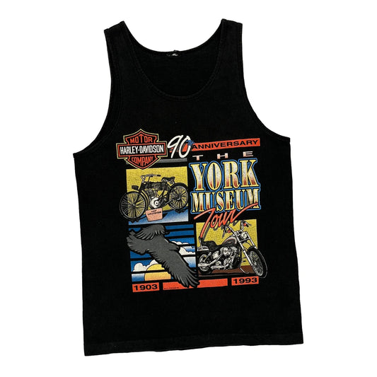 90Th Anniversary Harley Davidson Graphic Vest - Small Black Cotton