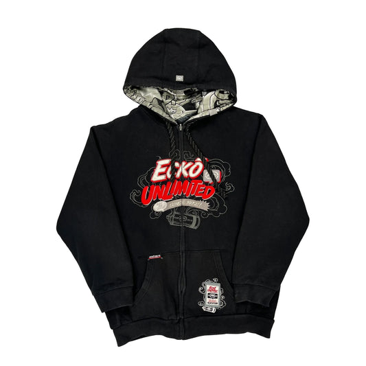 Ecko Unltd Graphic Hoodie - Large Black Cotton