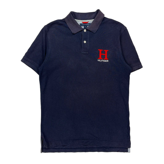 Tommy Hilfiger Slim Fit Polo Shirt - Large Navy Cotton