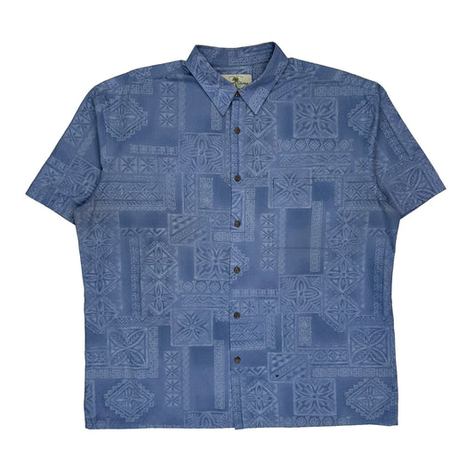 Island Shores Hawaiian Shirt - XL Blue Cotton