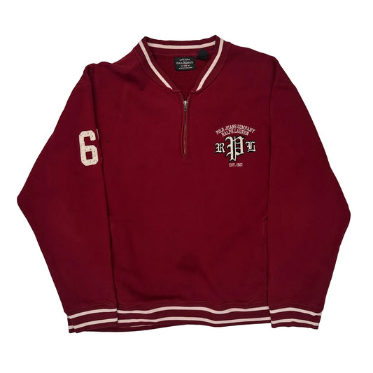 Polo Jeans Co. Polo By Ralph Lauren 1/4 Zip - 2XL Red Cotton