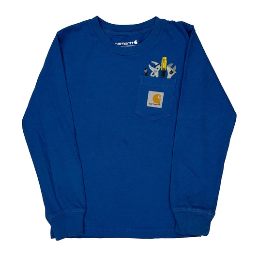 Age 5 Carhartt Long Sleeve T-Shirt - Small Blue Cotton