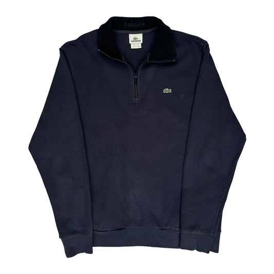 Lacoste 1/4 Zip - 2XL Navy Cotton