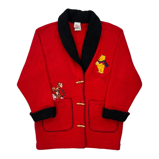 Winnie The Pooh And Tigger Disney Cartoon Coat - Large Red Polyester