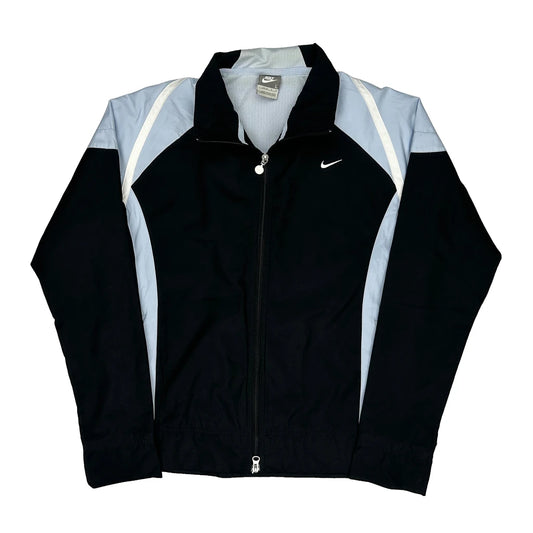 Vintage Nike Track Jacket - Large Black Polyester