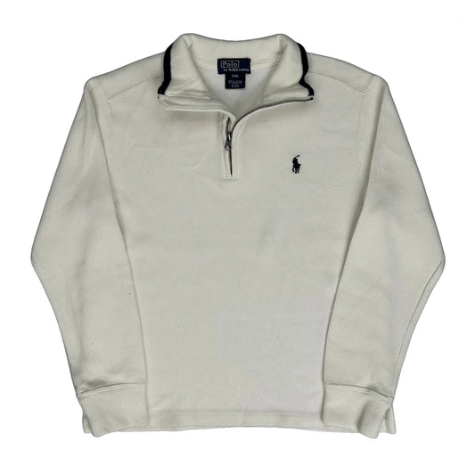 Age 8 Polo By Ralph Lauren 1/4 Zip - Small White Cotton
