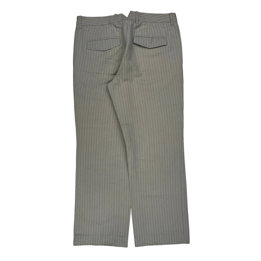 Armani Exchange Pinstripe Trousers - 36W 32L Grey Cotton