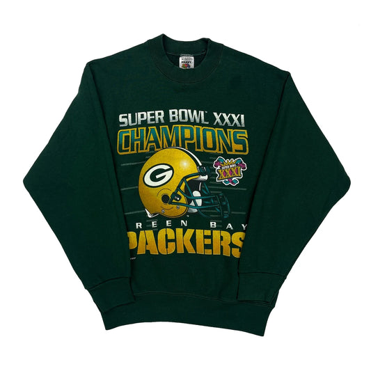 Green Bay Packers Fruit Of The Loom Graphic Sweatshirt - Medium Green Cotton Blend