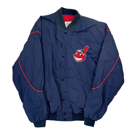 Cleveland Indians Starter Mlb Baseball Jacket - XL Navy Polyester