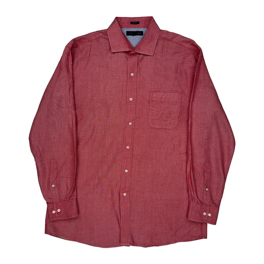 Tommy Hilfiger Slim Fit Shirt - Large Red Cotton