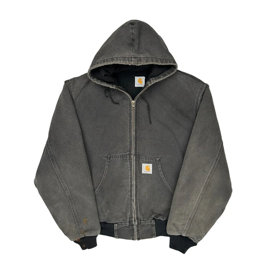 Faded Carhartt J06 Blk Jacket - Large Grey Cotton