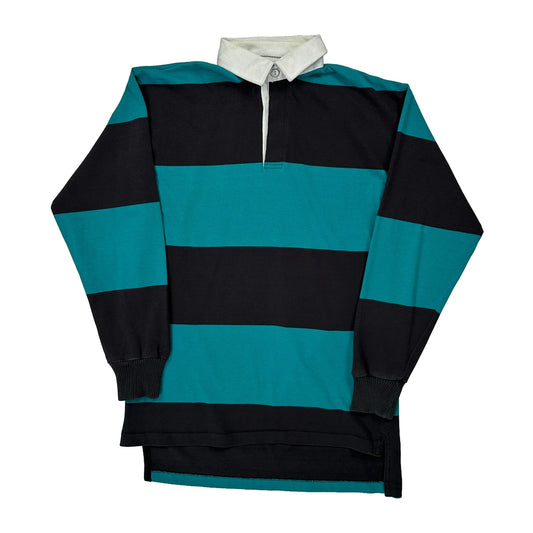 Arrow Striped Rugby Shirt - Medium Black Cotton