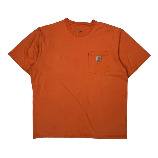 Carhartt T-Shirt - Large Orange Cotton