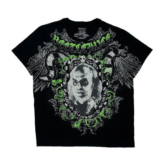 Beetlejuice Graphic T-Shirt - XL Black Cotton Blend